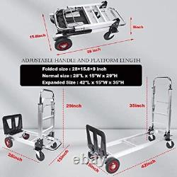 Folding Hand Truck Heavy Duty Aluminum Hand Truck with Wheels Collapsible 2 in