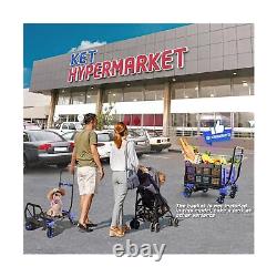 Folding Hand Truck with Wheels, 330LB Heavy Duty Collapsible Hand Truck Foldi