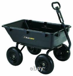 Gorilla Carts GOR6PS Heavy-Duty Poly Yard Dump Cart with 2-In-1 Convertible Hand