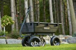 Gorilla Carts GOR6PS Heavy-Duty Poly Yard Dump Cart with 2-In-1 Convertible Hand