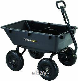 Gorilla Carts GOR6PS Heavy-Duty Poly Yard Dump Cart with 2-In-1 Convertible Pull