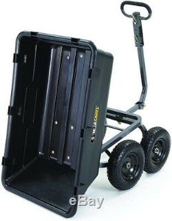 Gorilla Carts GOR6PS Heavy-Duty Poly Yard Dump Cart with 2-In-1 Convertible Pull