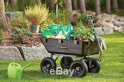 Gorilla Carts GOR6PS Heavy-Duty Poly Yard Dump Cart with 2-In-1 Convertible Pull