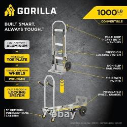 Gorilla Convertible Hand Truck 1000 lbs. Load Capacity with Wide Load Toe Plate