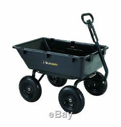 Gorilla GOR6PS Heavy Duty Poly Yard Dump Cart Convertible Handle Black 1200 Lbs