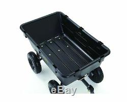 Gorilla GOR6PS Heavy Duty Poly Yard Dump Cart Convertible Handle Black 1200 Lbs