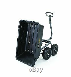 Gorilla GOR6PS Heavy Duty Poly Yard Dump Cart Convertible Handle Black 1200 Lbs