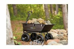 Gorilla GOR6PS Heavy Duty Poly Yard Dump Cart Convertible Handle Black 1200 Lbs