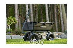 Gorilla GOR6PS Heavy Duty Poly Yard Dump Cart Convertible Handle Black 1200 Lbs