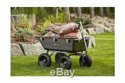 Gorilla GOR6PS Heavy Duty Poly Yard Dump Cart Convertible Handle Black 1200 Lbs