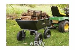 Gorilla GOR6PS Heavy Duty Poly Yard Dump Cart Convertible Handle Black 1200 Lbs