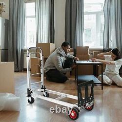 Hand Truck Dolly Foldable Heavy Duty, Convertible 2 in 1 Folding Hand Truck