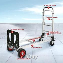 Hand Truck Dolly Foldable Heavy Duty, Convertible 2 in 1 Folding Hand Truck
