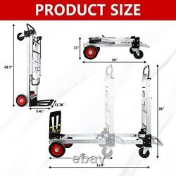 Hand Truck Dolly Foldable Heavy Duty, Convertible 2 in 1 Folding Hand Truck