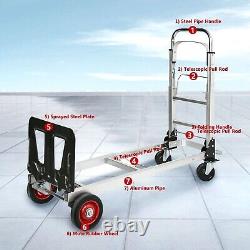 Hand Truck Dolly Foldable Heavy Duty, Convertible 2 in 1 Folding Hand Truck F