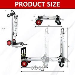 Hand Truck Dolly Foldable Heavy Duty, Convertible 2 in 1 Folding Hand Truck F