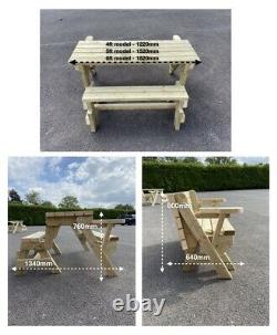 Handmade Folding Picnic Table/Bench Heavy Duty Pressure Treated