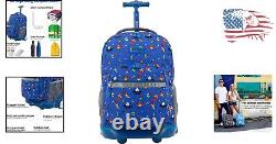 Heavy-Duty 18 Martian Rolling Backpack Kids & Teens Comfortable & Reliable