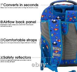 Heavy-Duty 18 Martian Rolling Backpack Kids & Teens Comfortable & Reliable
