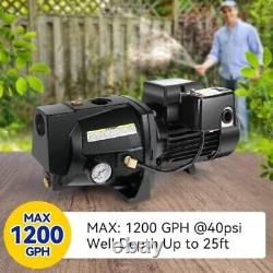 Heavy-Duty 1HP Shallow Well Jet Pump 115V/230V with Overheat Protection