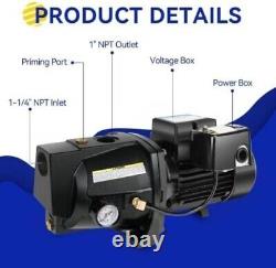 Heavy-Duty 1HP Shallow Well Jet Pump 115V/230V with Overheat Protection