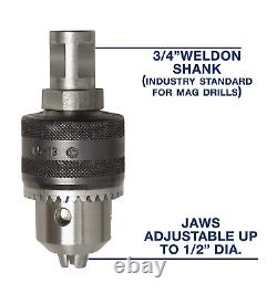 Heavy Duty 1/2 Drill Chuck WithWeldon Shank Adapter Mag Drill Adapter Accesso
