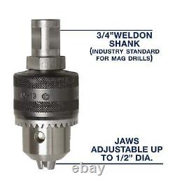 Heavy Duty 1/2 Drill Chuck withWeldon Shank Adapter Mag Drill Adapter Acce