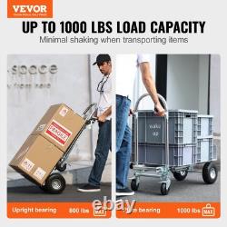 Heavy Duty 4 in 1 Convertible Aluminum Hand Truck Dolly Utility Cart 1000 lbs
