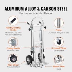 Heavy Duty 4 in 1 Convertible Aluminum Hand Truck Dolly Utility Cart 1000 lbs