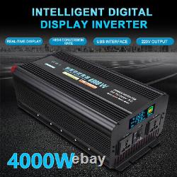 Heavy Duty 8000W 4000W LCD POWER INVERTER PURE SINE WAVE 12V to 230V CONVERTER