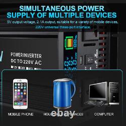 Heavy Duty 8000W 4000W LCD POWER INVERTER PURE SINE WAVE 12V to 230V CONVERTER