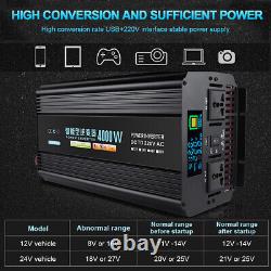 Heavy Duty 8000W 4000W LCD POWER INVERTER PURE SINE WAVE 12V to 230V CONVERTER