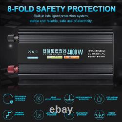 Heavy Duty 8000W 4000W LCD POWER INVERTER PURE SINE WAVE 12V to 230V CONVERTER