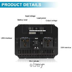 Heavy Duty 8000W 4000W LCD POWER INVERTER PURE SINE WAVE 12V to 230V CONVERTER