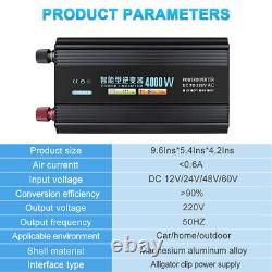 Heavy Duty 8000W 4000W LCD POWER INVERTER PURE SINE WAVE 12V to 230V CONVERTER