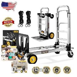 Heavy-Duty Convertible Hand Truck with Rubber Wheels Perfect for Home & Office
