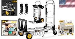 Heavy-Duty Convertible Hand Truck with Rubber Wheels Perfect for Home & Office