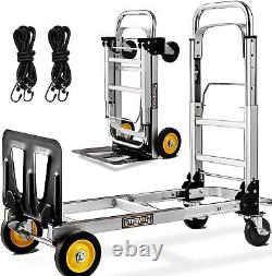 Heavy-Duty Convertible Hand Truck with Rubber Wheels Perfect for Home & Office