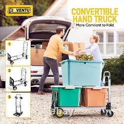 Heavy-Duty Convertible Hand Truck with Rubber Wheels Perfect for Home & Office