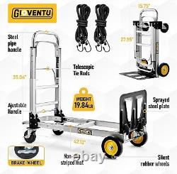 Heavy-Duty Convertible Hand Truck with Rubber Wheels Perfect for Home & Office