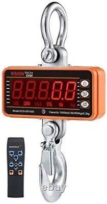 Heavy Duty Digital Crane Scale 1000lb/500kg with LED Display & Remote Control