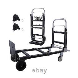 Heavy Duty Folding Hand Truck, Convertible Hand Truck Dolly Cart, Aluminum Do