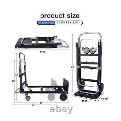 Heavy Duty Folding Hand Truck, Convertible Hand Truck Dolly Cart, Aluminum Do