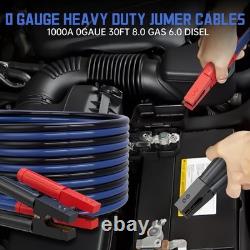 Heavy Duty Jumper Cables, 0 Gauge 30 Feet 1000AMP, Automotive Booster Cables