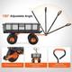 Heavy Duty Metal Garden Dump Cart Easy Assembly 2-in-1 Convertible Handle 880