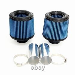 Hi Flow Dual Cone Air Filter Intake Kit For BMW N54 135i 335i 535i Z4 3.0L Blue