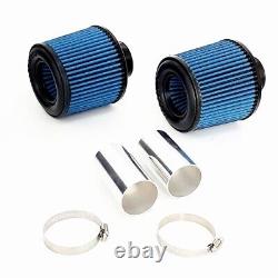 Hi Flow Dual Cone Air Filter Intake Kit For BMW N54 135i 335i 535i Z4 3.0L Blue