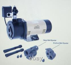 K2 PRO 1 HP Heavy-Duty Cast Iron Convertible Deep Well Jet Pump WPD10001K
