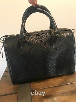 Kendall Conrad Narcisa ll Black Matte Snakeskin With Napa Leather Trim