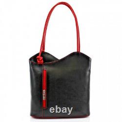 Ladies Womans Designer Handbag Vera Pelle Real Italian Leather Shoulder Backpack